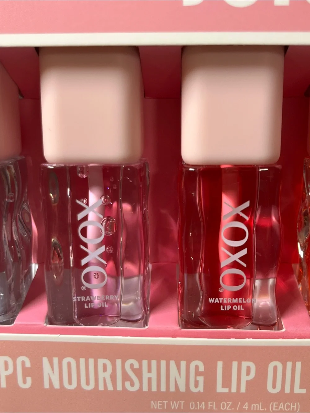 XOXO Juicy Lips 5-Piece Lip Oil Set — Clear, Light Pink, Pink, Orange, Red